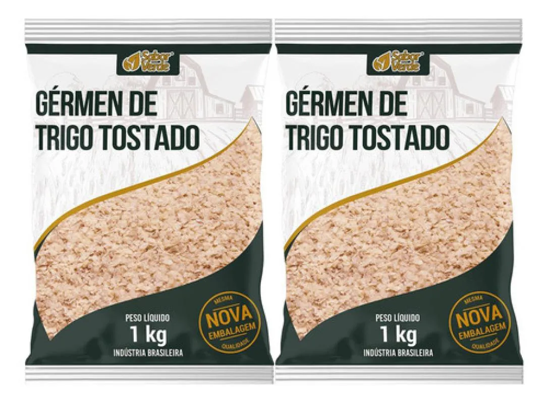 GERMEN DE TRIGO TOSTADO FARINHA 2 X 1KG SABOR VERDE