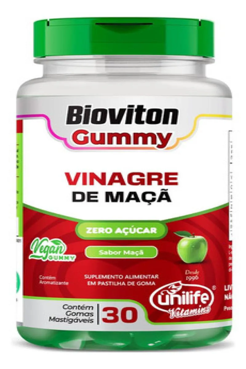 VINAGRE DE MAçã 30 GOMAS UNILIFE