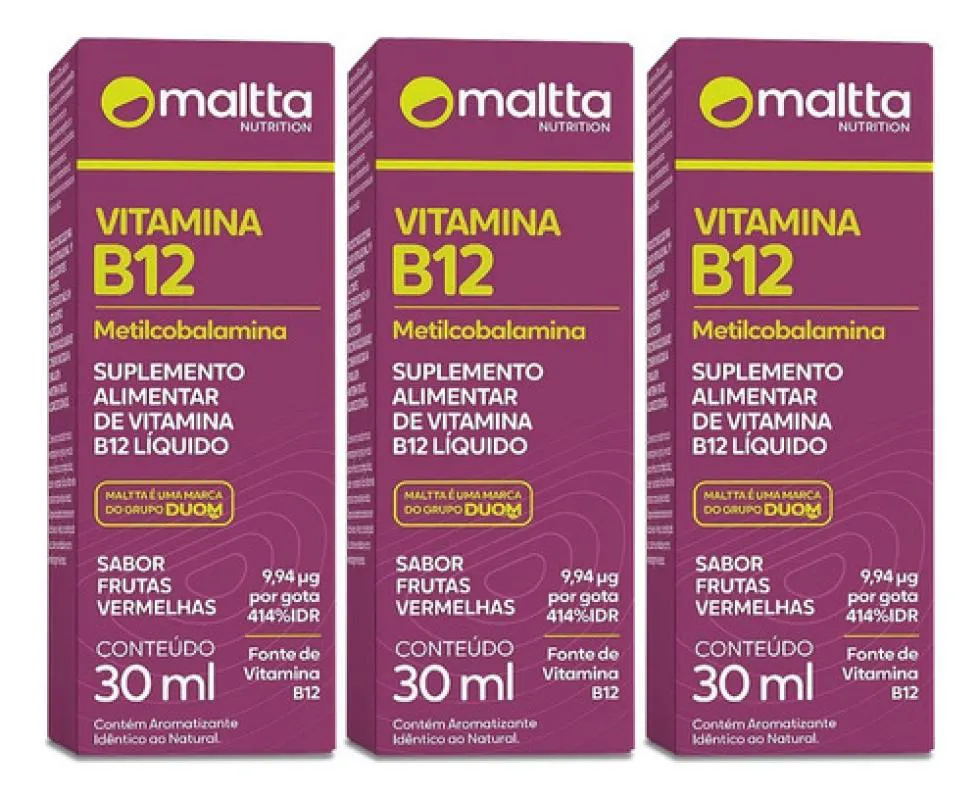 VITAMINA B12 METILCOBALAMINA GOTAS 3 X 60 30ML MALTTA