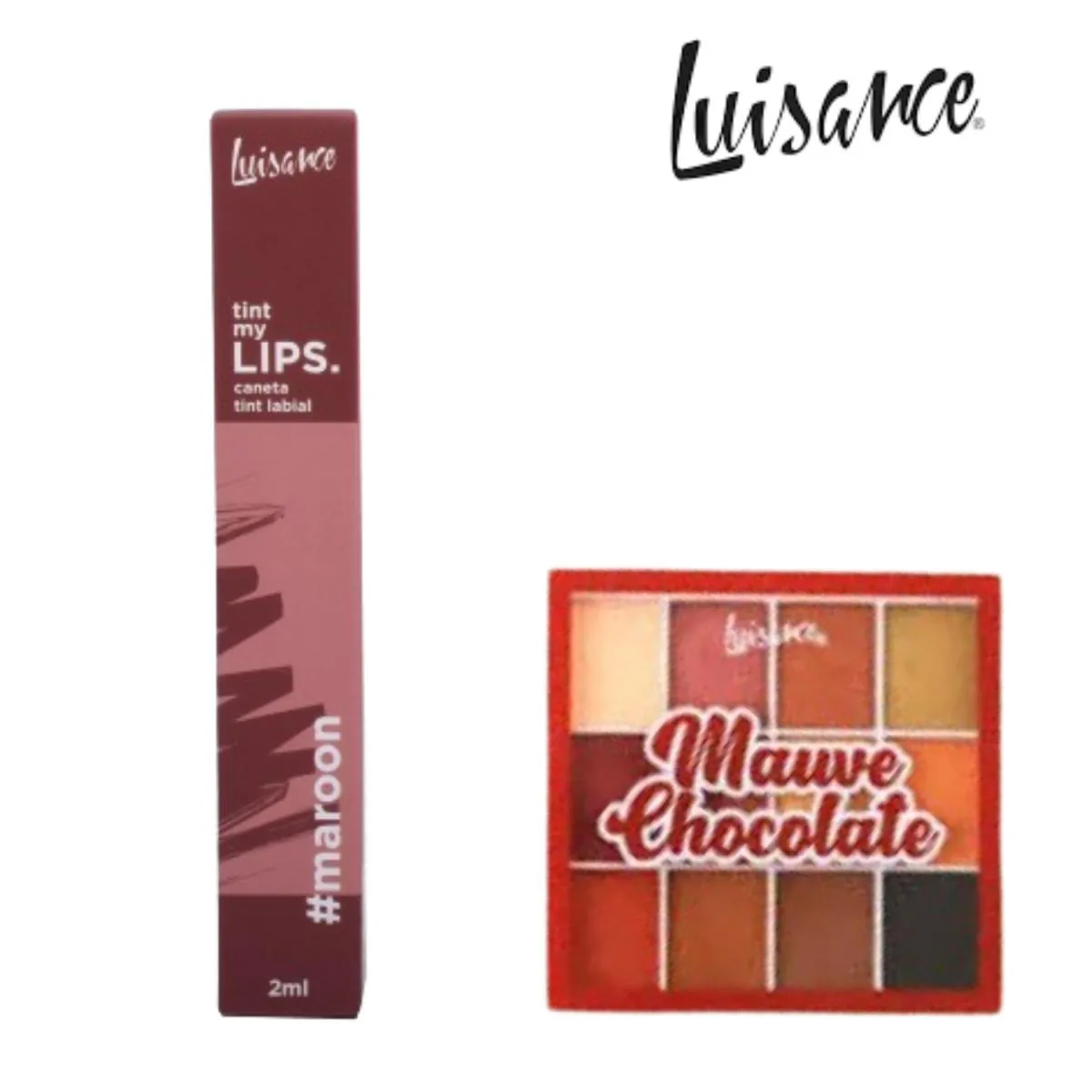 CANETA LABIAL MAROON L17011C + PALETA SOMBRA CHOCOLATE L3223