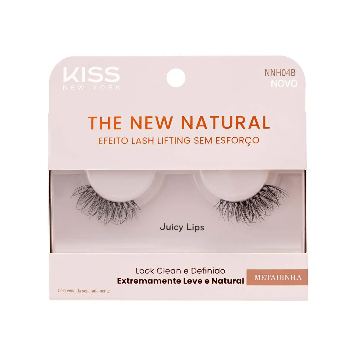 Cílios Postiços Kiss NY The New Natural Metadinha Juicy Lips 1 par