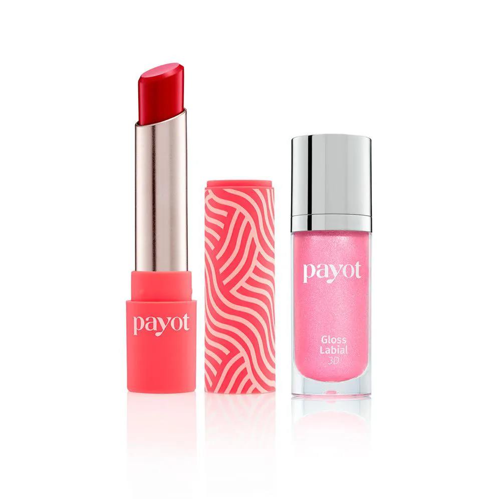 KIT LáBIOS CHéRIE PAYOT - BATOM MATTE CARMIM + GLOSS LABIAL 3D ALGODãO DOCE 20