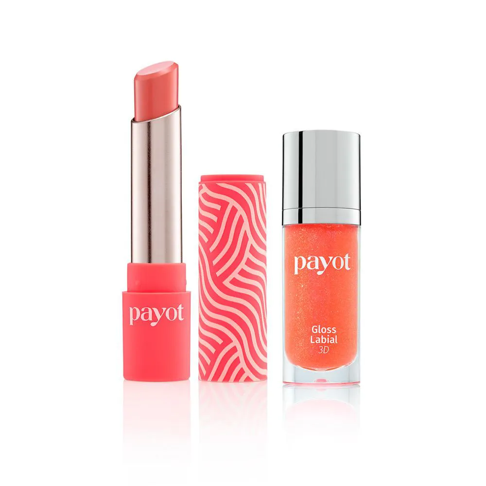 KIT LáBIOS CHéRIE PAYOT - BATOM MATTE NUDE CARAMELO + GLOSS LABIAL 3D CORAL 10