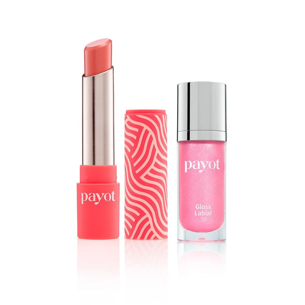 KIT LáBIOS CHéRIE PAYOT - BATOM MATTE NUDE CARAMELO + GLOSS LABIAL 3D ALGODãO DOCE 20