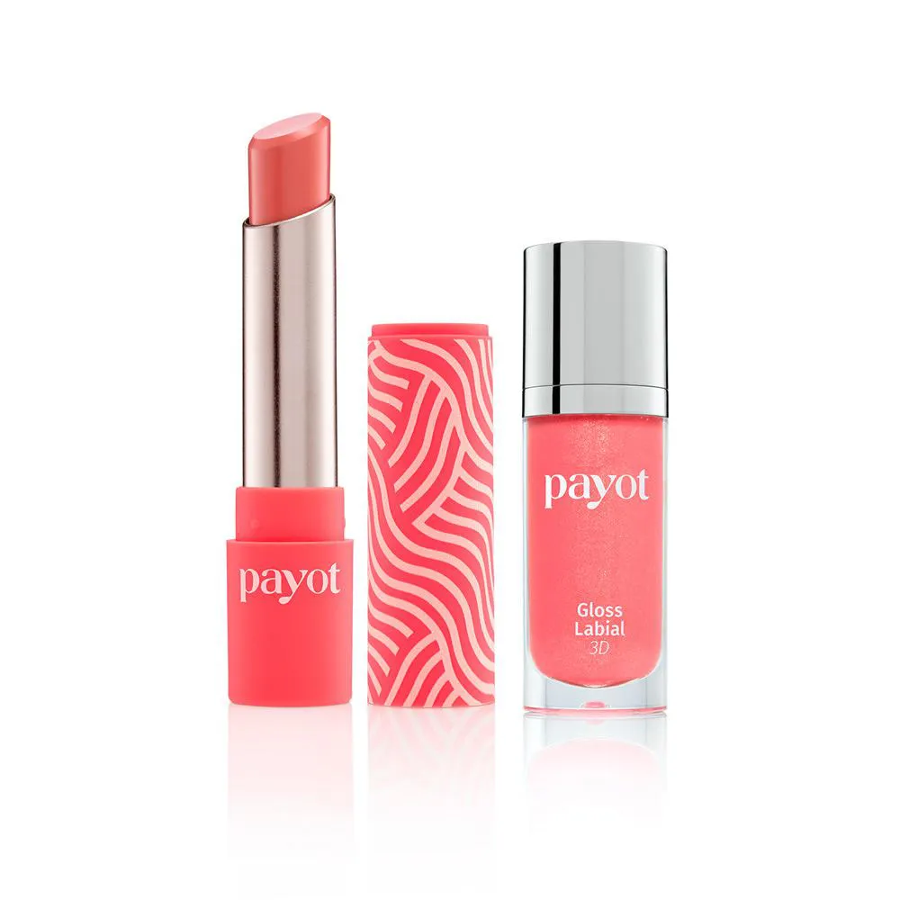 KIT LáBIOS CHéRIE PAYOT - BATOM MATTE NUDE CARAMELO + GLOSS LABIAL 3D GOIABA 30