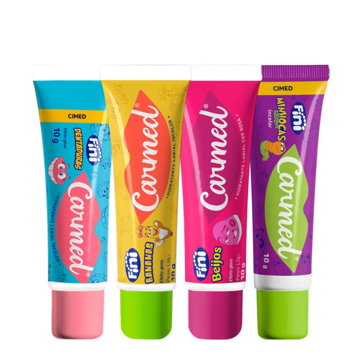 KIT CARMED FINI CLáSSICOS HIDRATANTE LABIAL (4 PRODUTOS)