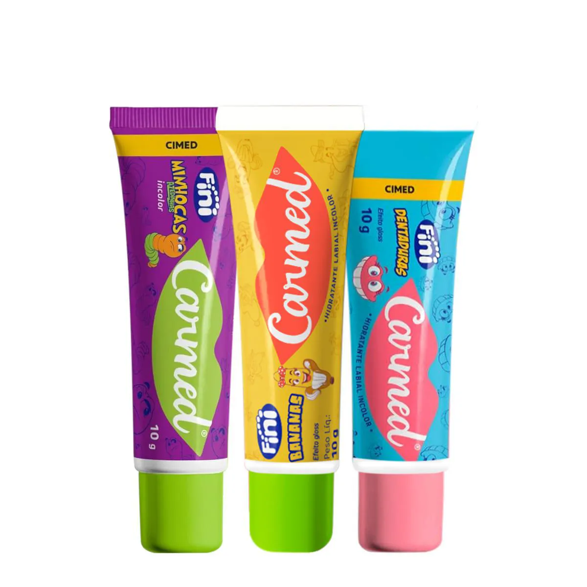 KIT CARMED FINI INCOLOR HIDRATANTE LABIAL (3 PRODUTOS)