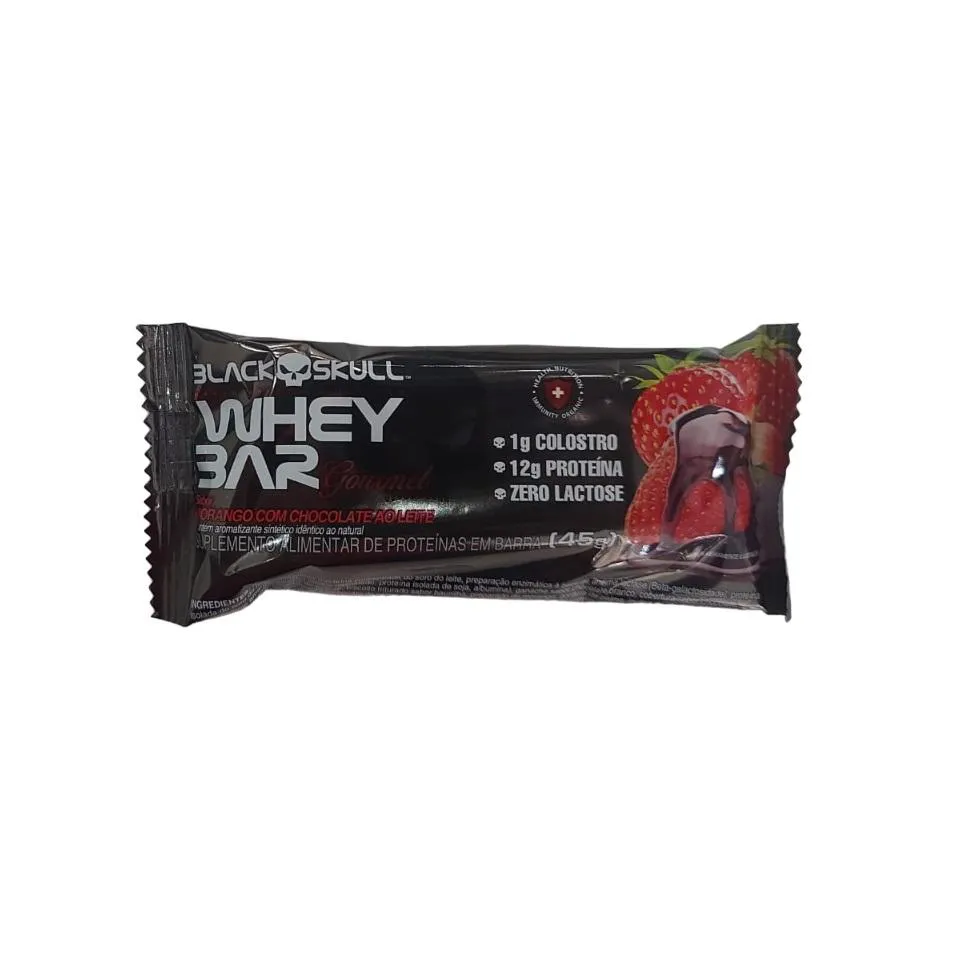 WHEY BAR GOURMET (45G) - SABOR: MORANGO C/ CHOCOLATE AO LEITE
