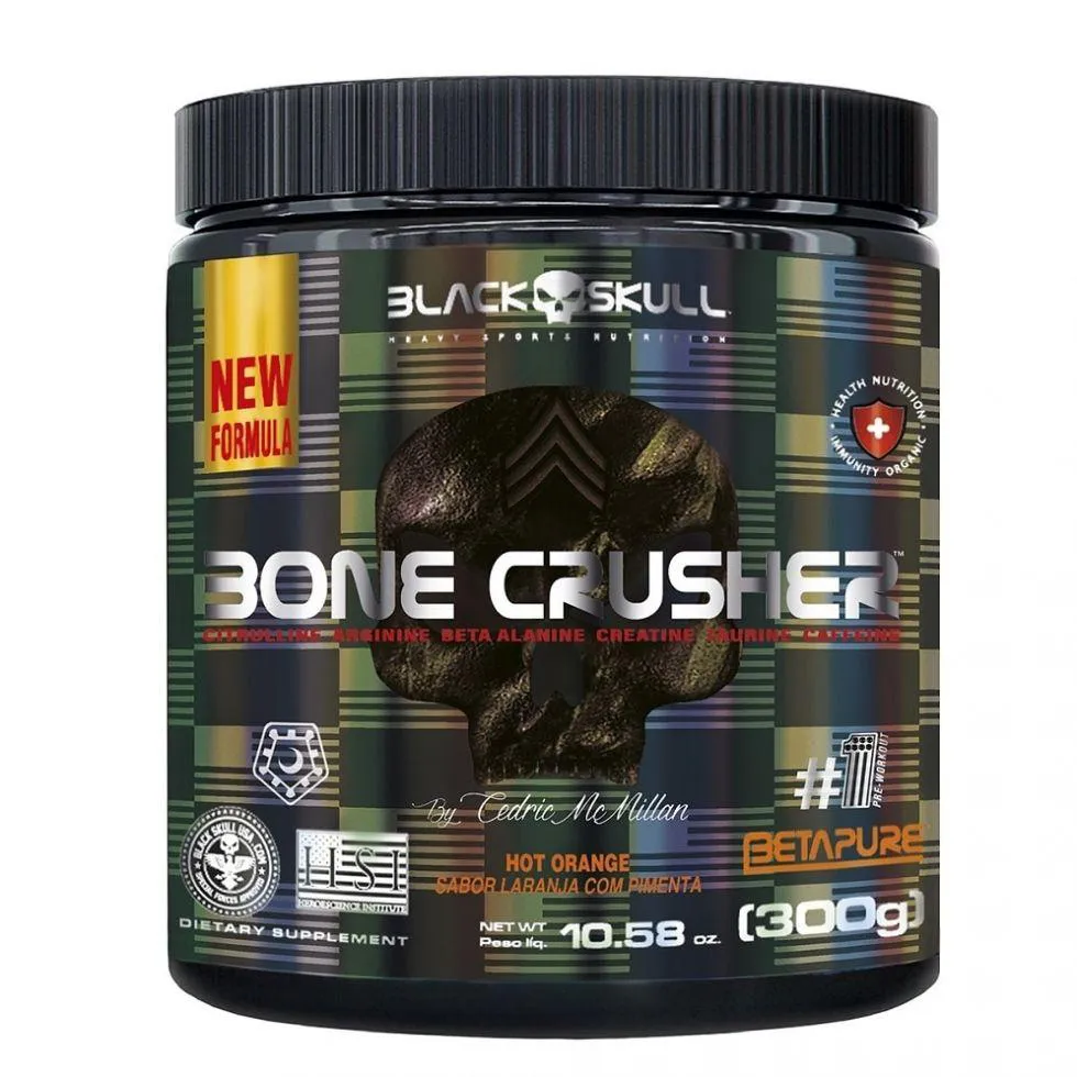 BONE CRUSHER (300G) - NOVA FóRMULA - SABOR: LARANJA COM PIMENTA