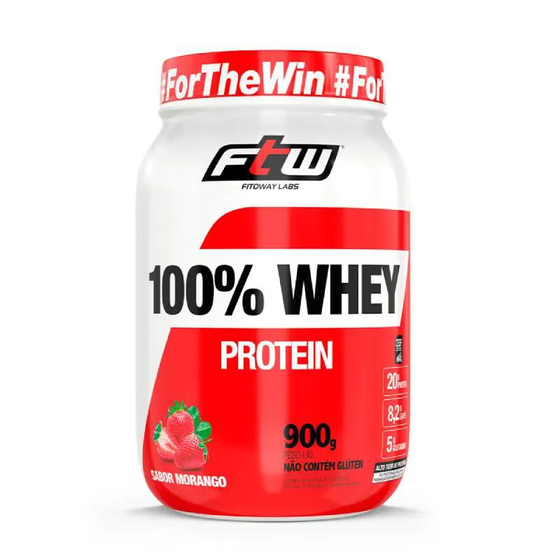 100% WHEY MORANGO FTW 900G