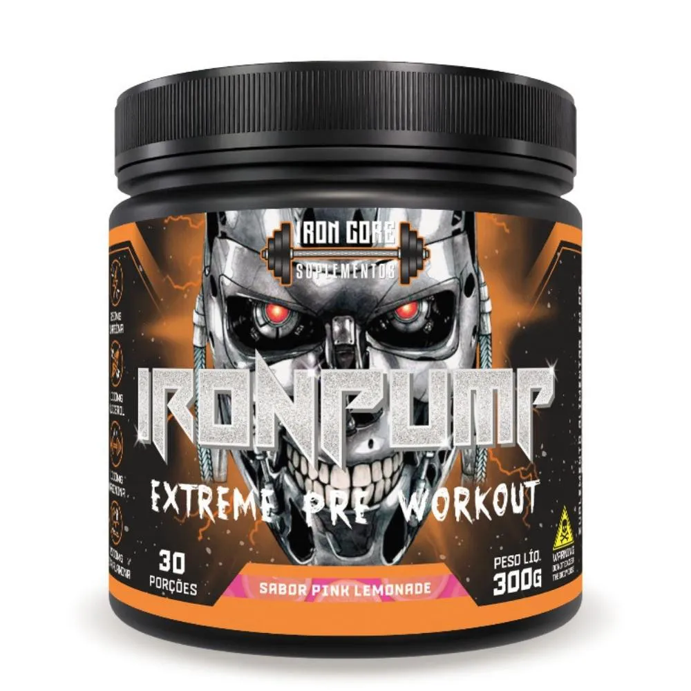 IRONPUMP EXTREME PRé-TREINO 300G SABOR PINK LEMONADE IRON CORE