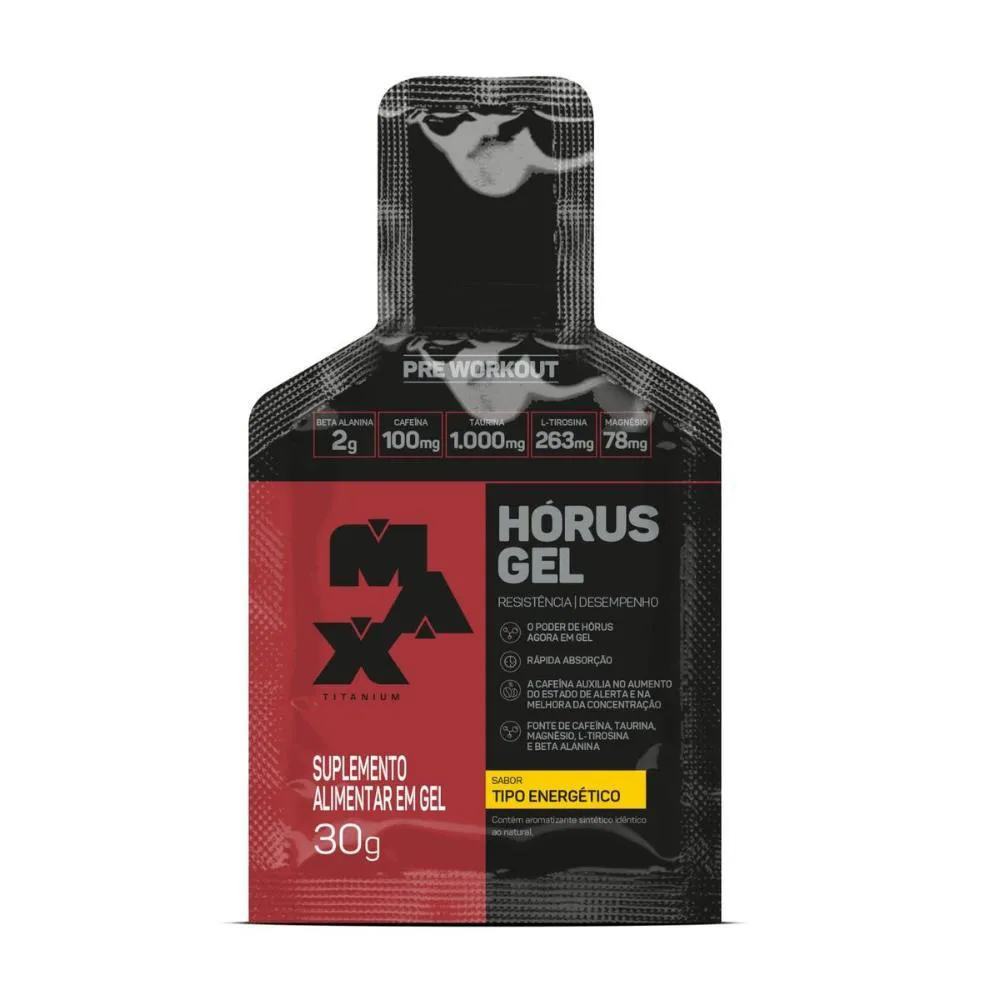 PRé TREINO HORUS GEL C/10 SACHêS DE 30G MAX TITANIUM Tipo Energético