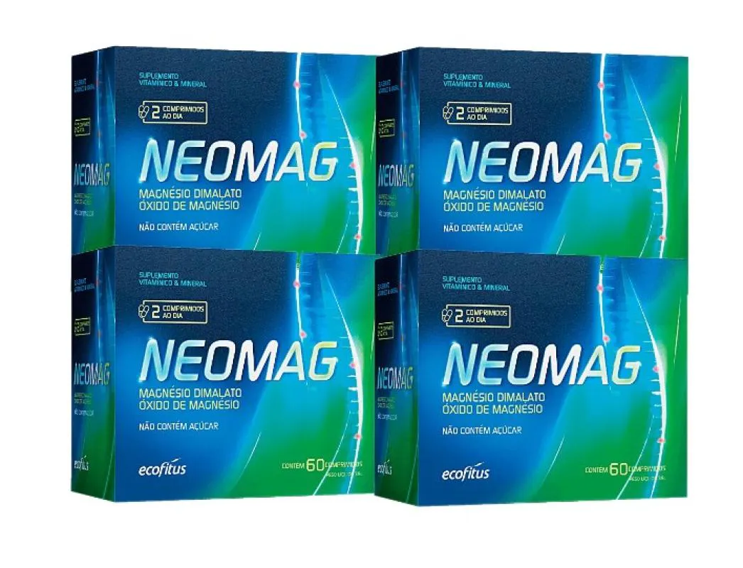 KIT 4X SUPLEMENTO NEOMAG C/ 60 COMPRIMIDOS - ECOFITUS
