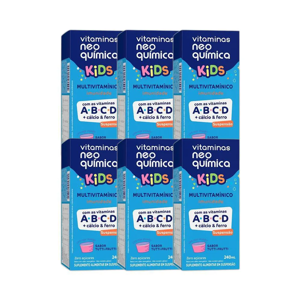 KIT 6X MULTIVITAMINICO KIDS LIQUIDO 240ML - NEO QUíMICA