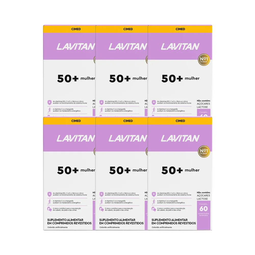KIT 6X VITAMINA LAVITAN 50+ MULHER 60CPR - CIMED