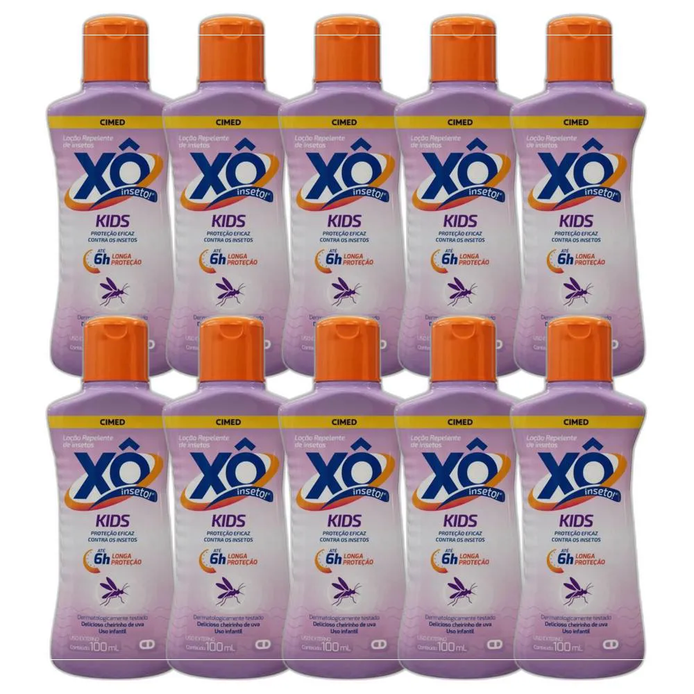 KIT 10X LOçãO REPELENTE Xô INSETO KIDS 100ML - CIMED