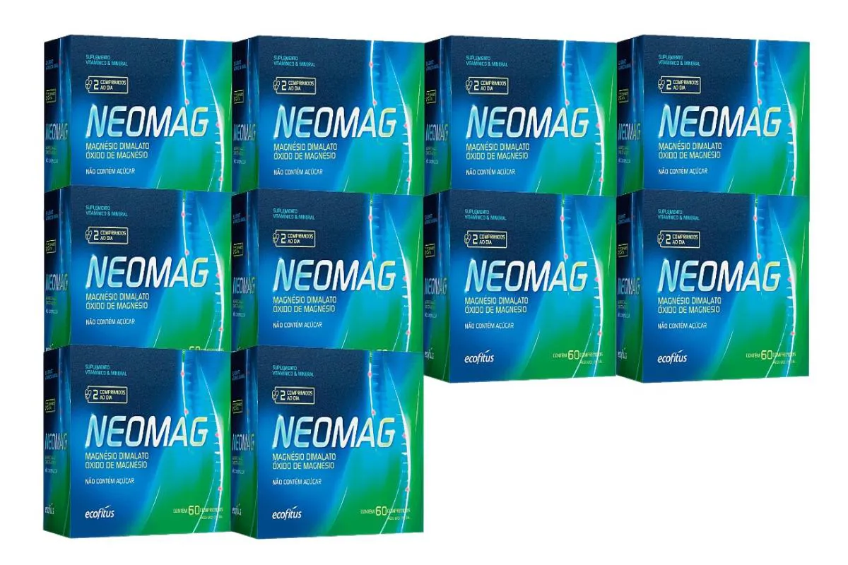 KIT 10X SUPLEMENTO NEOMAG C/ 60 COMPRIMIDOS - ECOFITUS