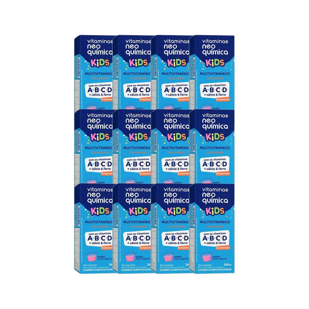KIT 12X MULTIVITAMINICO KIDS LIQUIDO 240ML - NEO QUíMICA