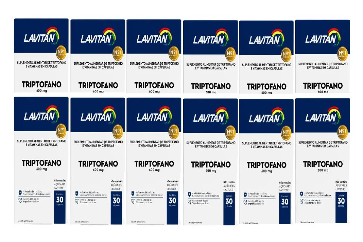 KIT 12X SUPLEMENTO LAVITAN TRIPTOFANO C/ 30 CáP. - CIMED