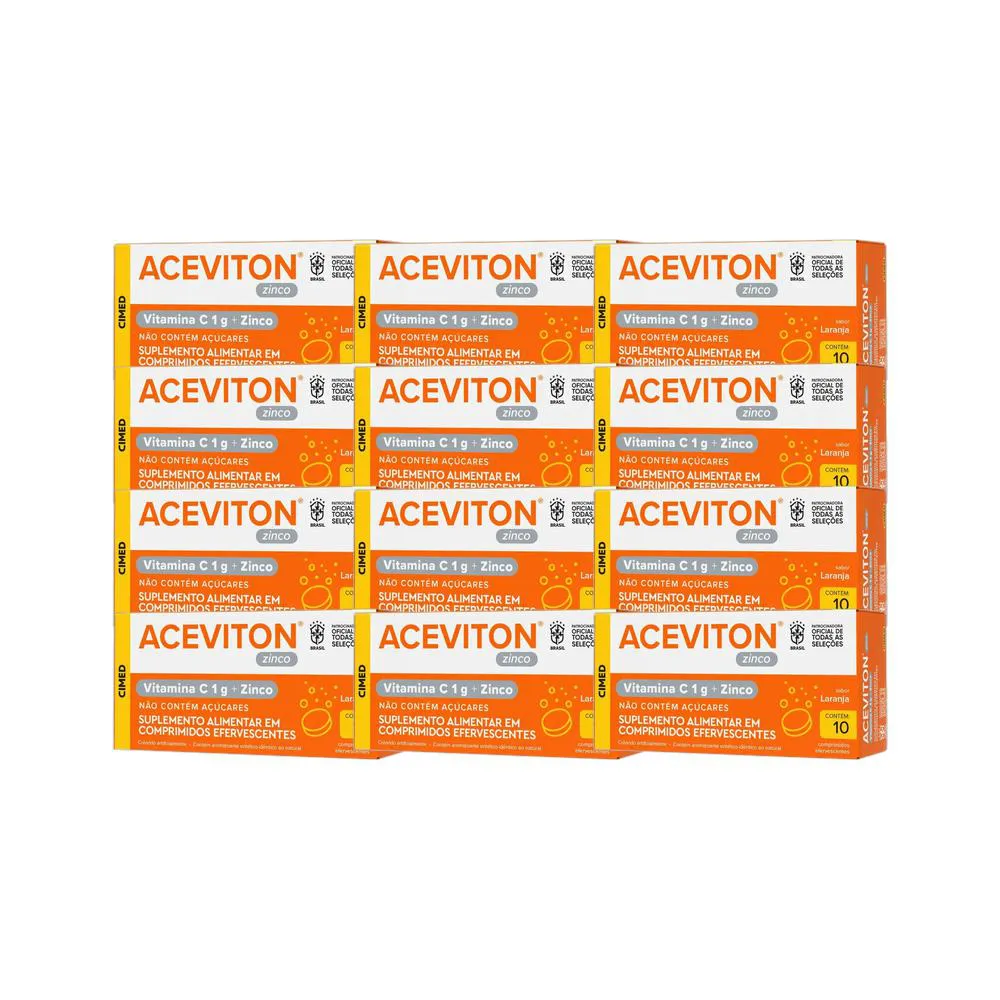 KIT 12X VITAMINA ACEVITON VITAMINA C + ZINCO 10 CPR - CIMED