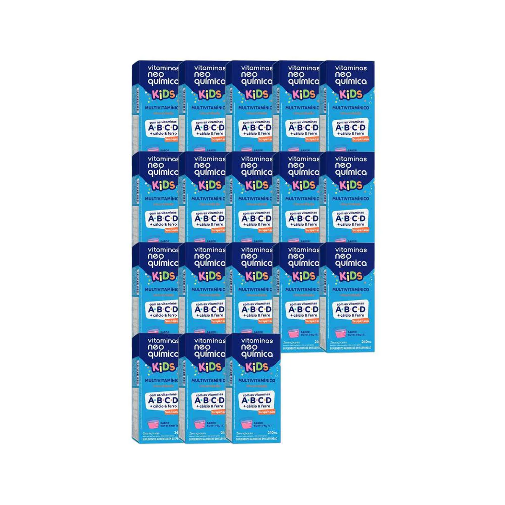 KIT 18X MULTIVITAMINICO KIDS LIQUIDO 240ML - NEO QUíMICA