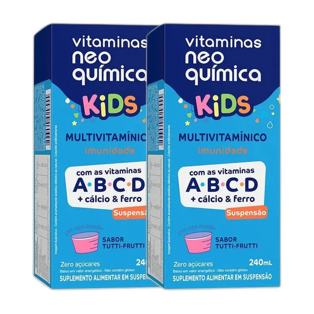 KIT 2X MULTIVITAMINICO KIDS LIQUIDO 240ML - NEO QUíMICA