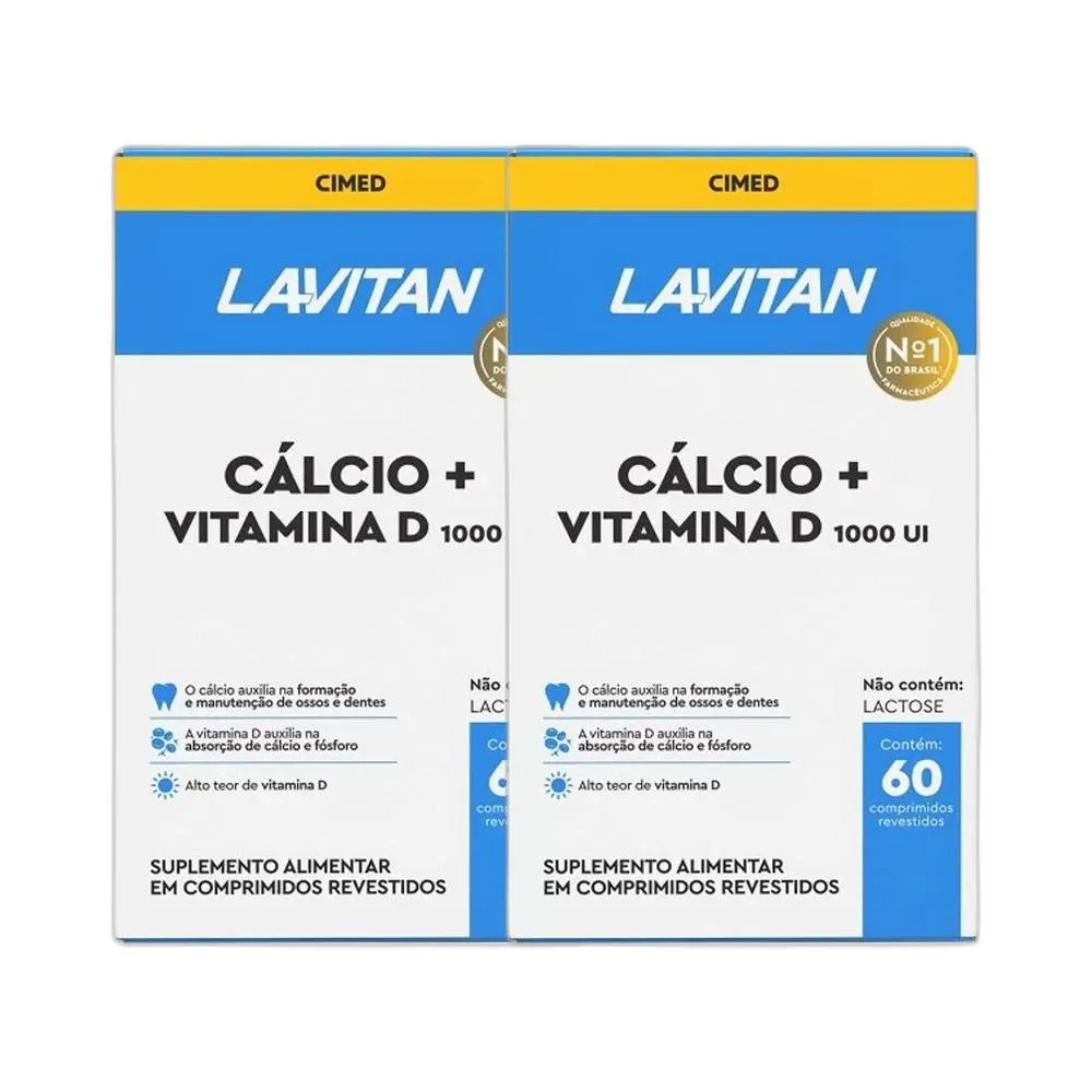KIT 2X SUPLEMENTO CALCIO + VITAMINA D 1000UI 60CPR - CIMED