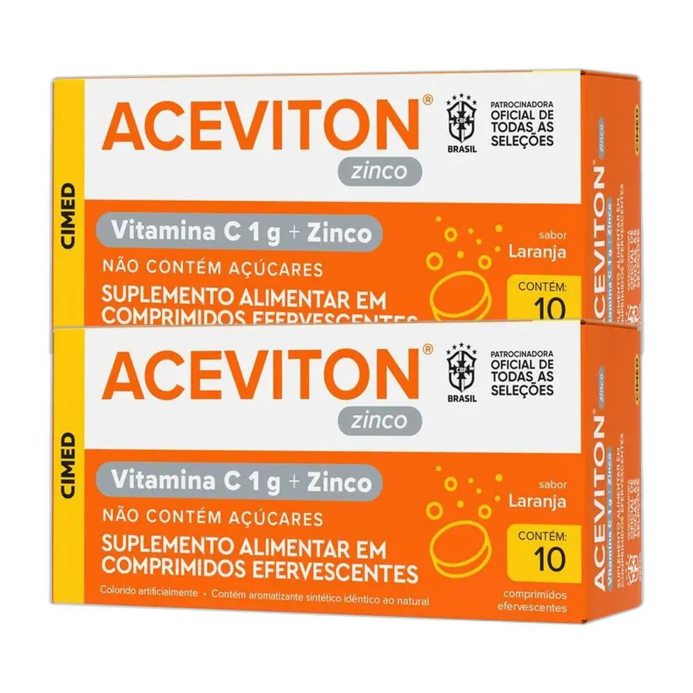 KIT 2X VITAMINA ACEVITON VITAMINA C + ZINCO 10 CPR - CIMED