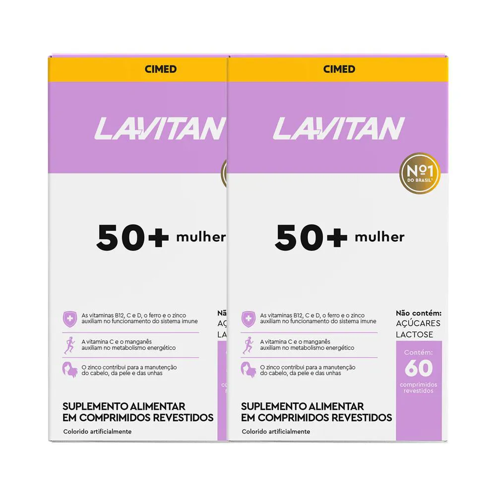 KIT 2X VITAMINA LAVITAN 50+ MULHER 60CPR - CIMED