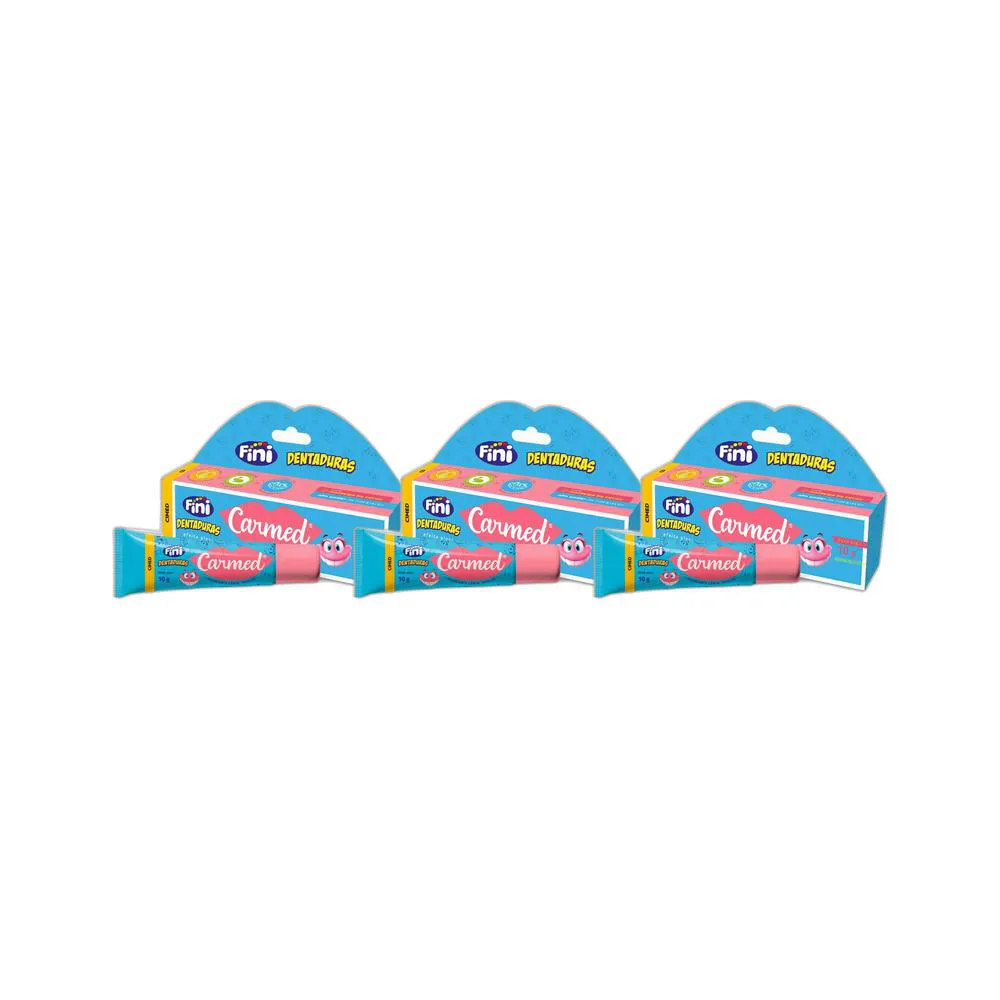KIT 3X HIDRATANTE LABIAL CARMED FINI DENTADURA 10G - CIMED