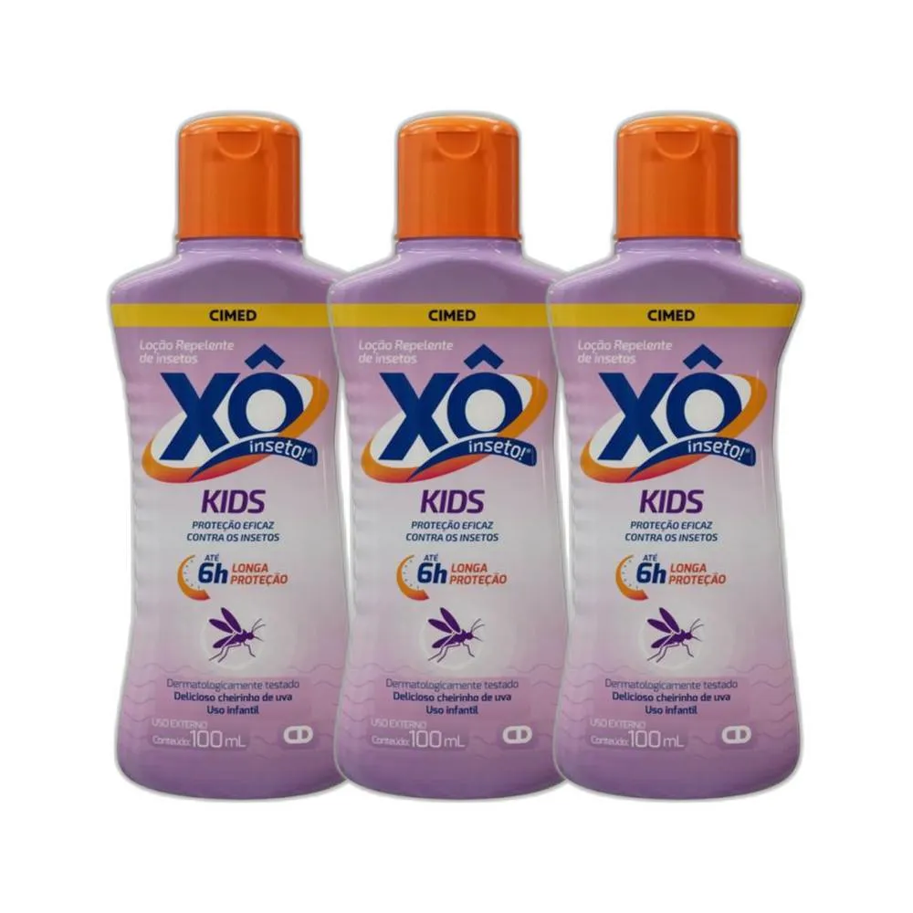 KIT 3X LOçãO REPELENTE Xô INSETO KIDS 100ML - CIMED