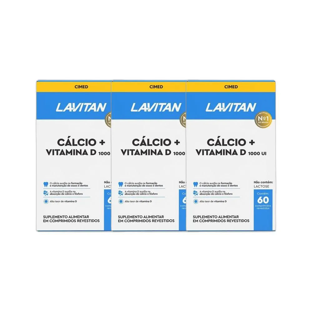 KIT 3X SUPLEMENTO CALCIO + VITAMINA D 1000UI 60CPR - CIMED