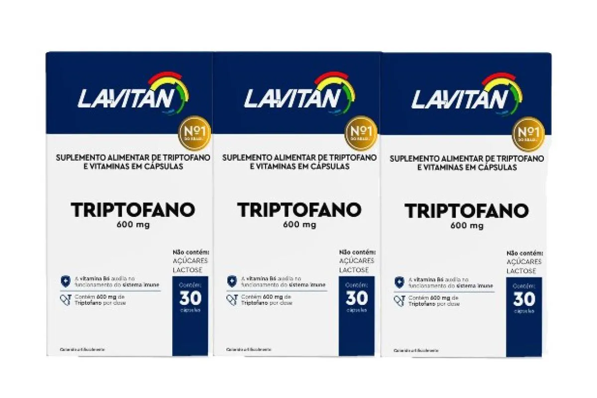 KIT 3X SUPLEMENTO LAVITAN TRIPTOFANO C/ 30 CáPSULAS - CIMED