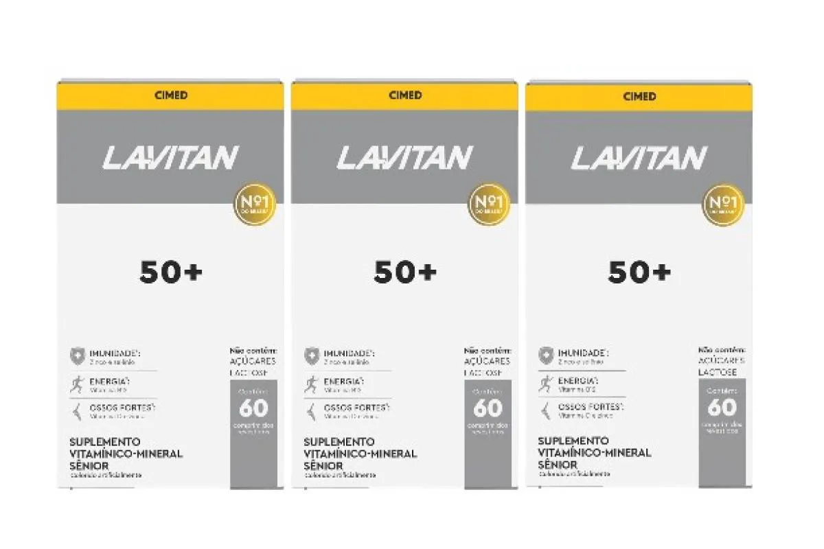 KIT 3X SUPLEMENTO VITAMíNICO LAVITAN SêNIOR 60 COMP - CIMED