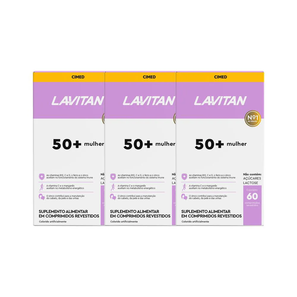 KIT 3X VITAMINA LAVITAN 50+ MULHER 60CPR - CIMED