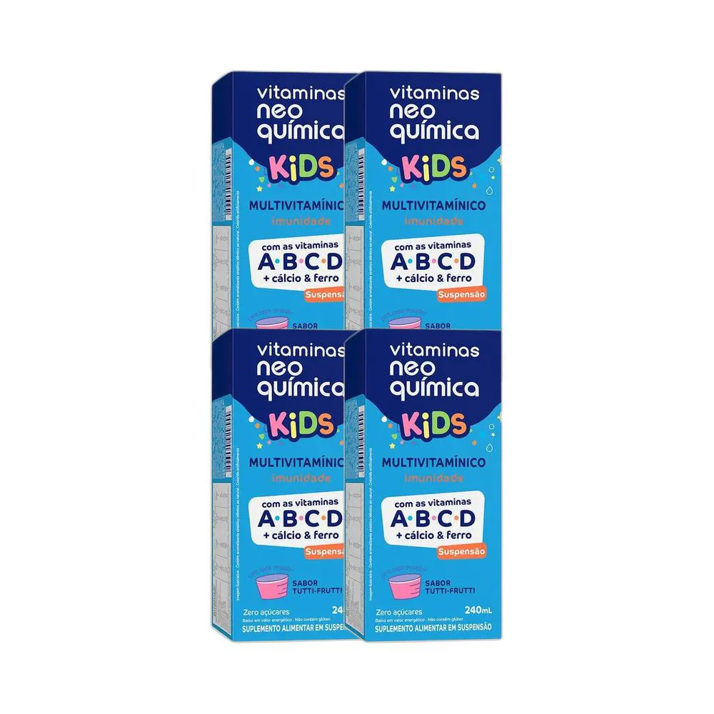 KIT 4X MULTIVITAMINICO KIDS LIQUIDO 240ML - NEO QUíMICA