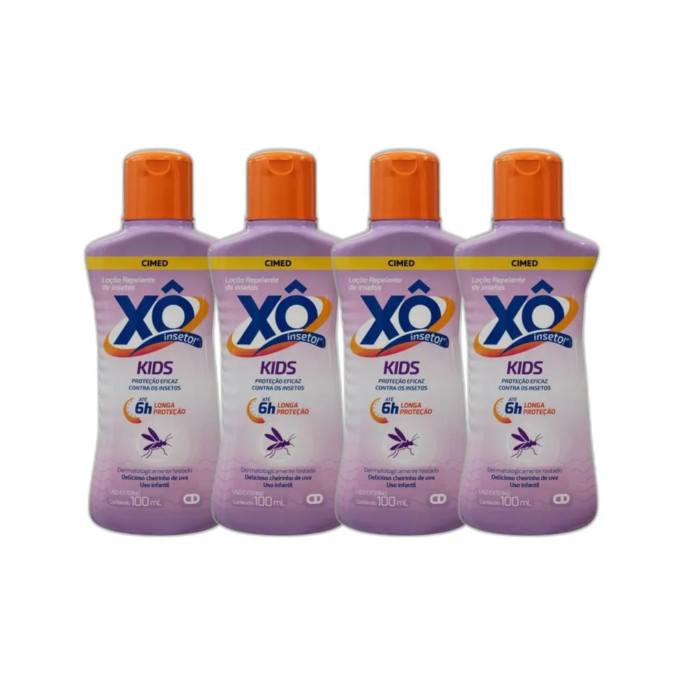 KIT 4X LOçãO REPELENTE Xô INSETO KIDS 100ML - CIMED