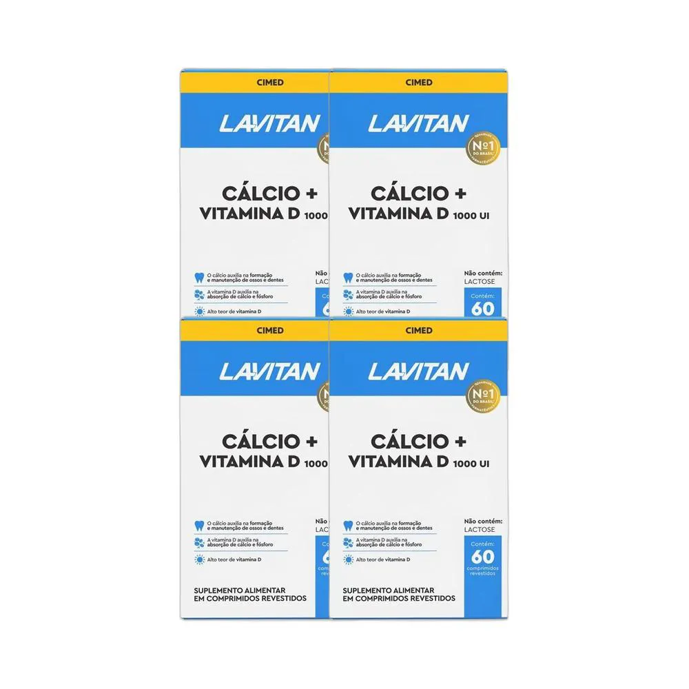 KIT 4X SUPLEMENTO CALCIO + VITAMINA D 1000UI 60CPR - CIMED