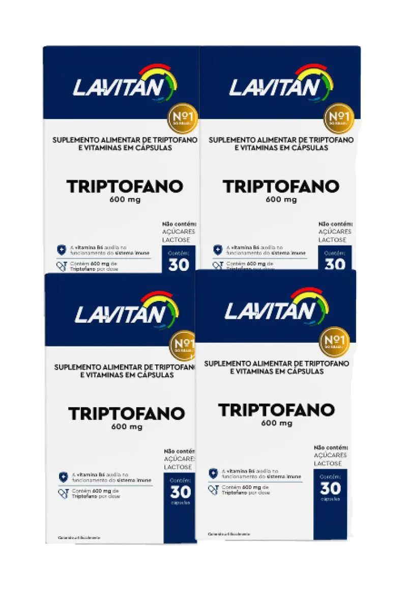 KIT 4X SUPLEMENTO LAVITAN TRIPTOFANO C/ 30 CáPSULAS - CIMED