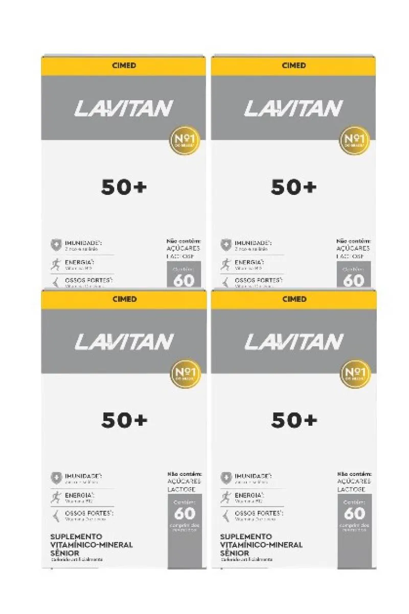 KIT 4X SUPLEMENTO VITAMíNICO LAVITAN SêNIOR 60 COMP - CIMED