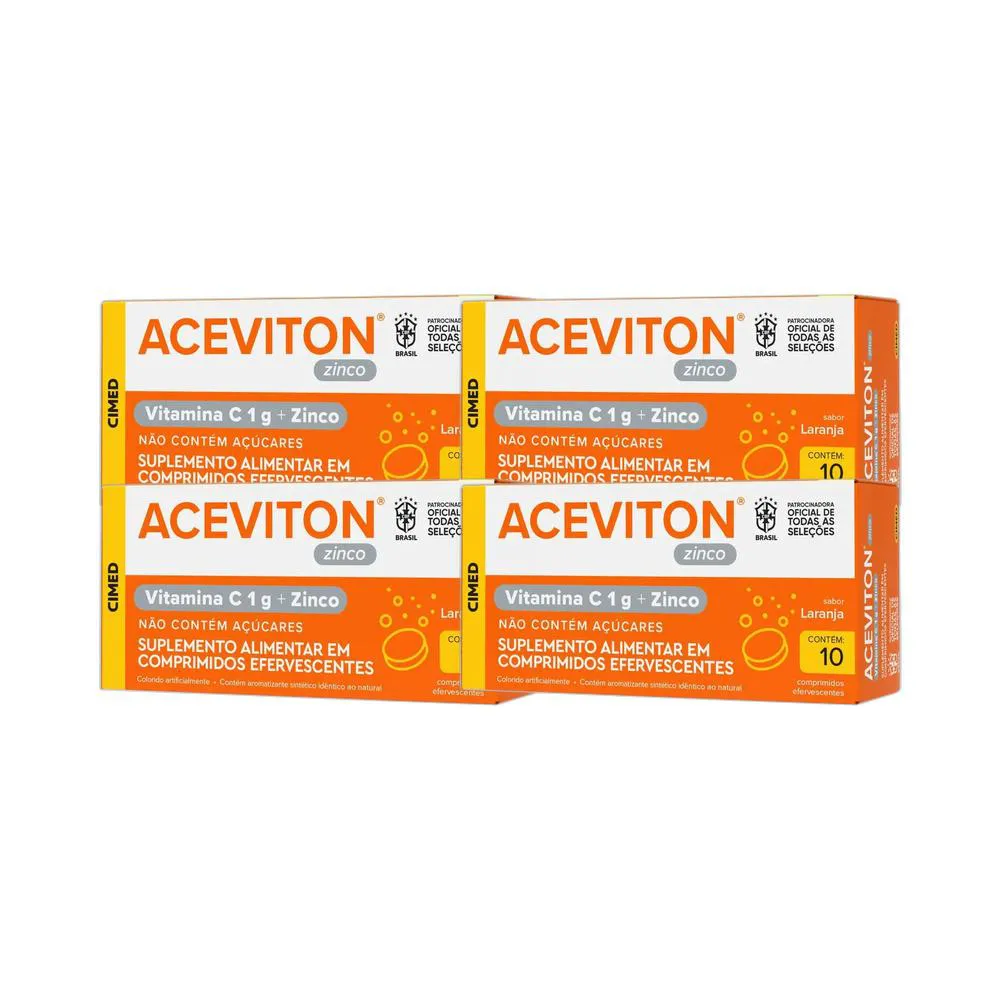 KIT 4X VITAMINA ACEVITON VITAMINA C + ZINCO 10 CPR - CIMED