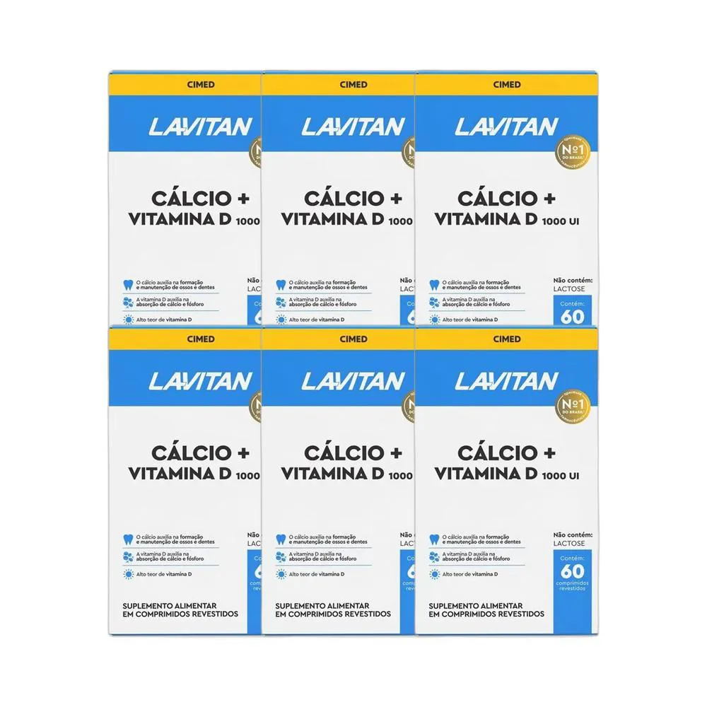KIT 6X SUPLEMENTO CALCIO + VITAMINA D 1000UI 60CPR - CIMED