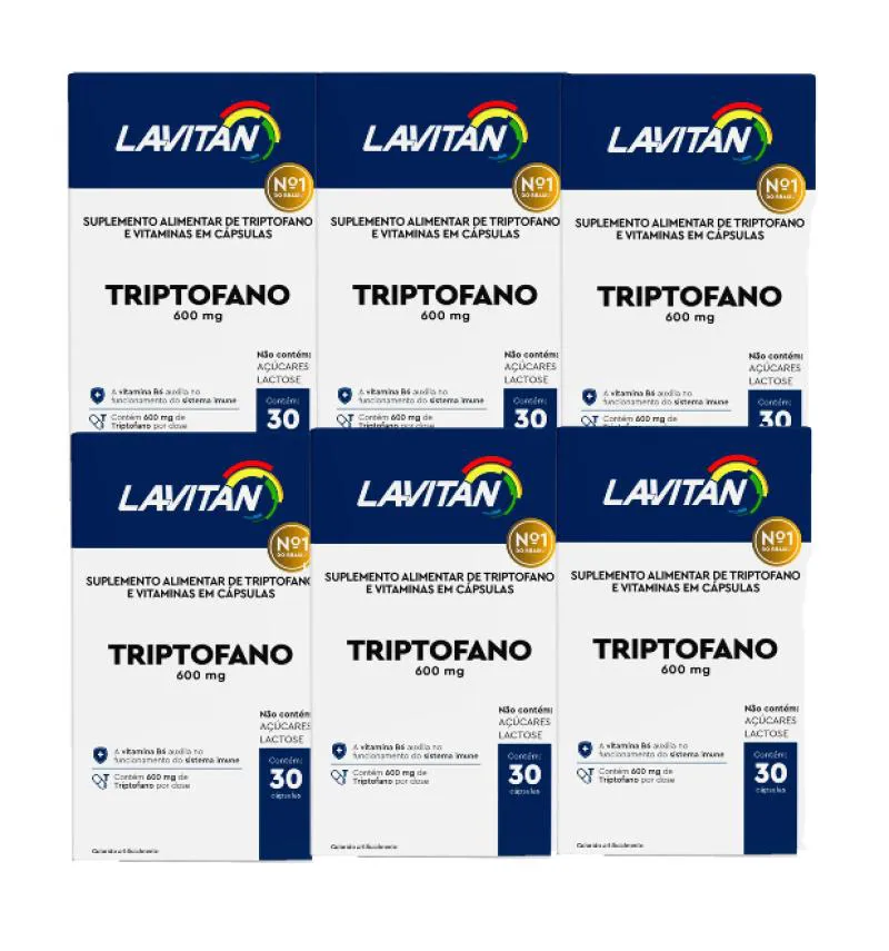 KIT 6X SUPLEMENTO LAVITAN TRIPTOFANO C/ 30 CáPSULAS - CIMED
