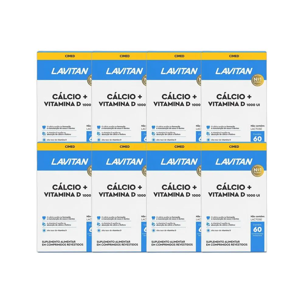 KIT 8X SUPLEMENTO CALCIO + VITAMINA D 1000UI 60CPR - CIMED