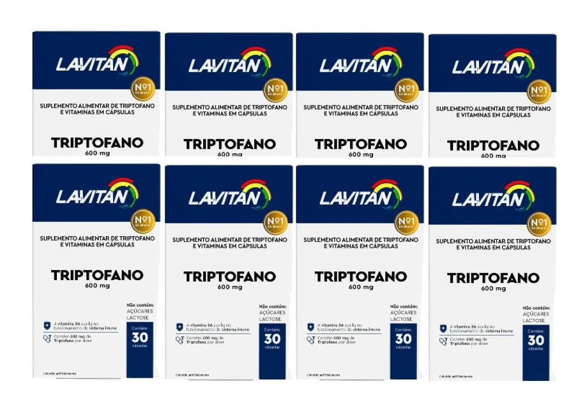 KIT 8X SUPLEMENTO LAVITAN TRIPTOFANO C/ 30 CáPSULAS - CIMED