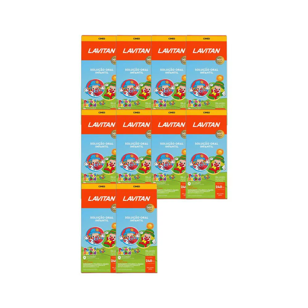 KIT C/10 LAVITAN INFANTIL SABOR LARANJA 240ML - CIMED