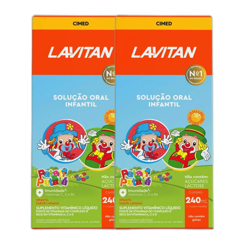 KIT C/2 LAVITAN INFANTIL SABOR LARANJA 240ML - CIMED