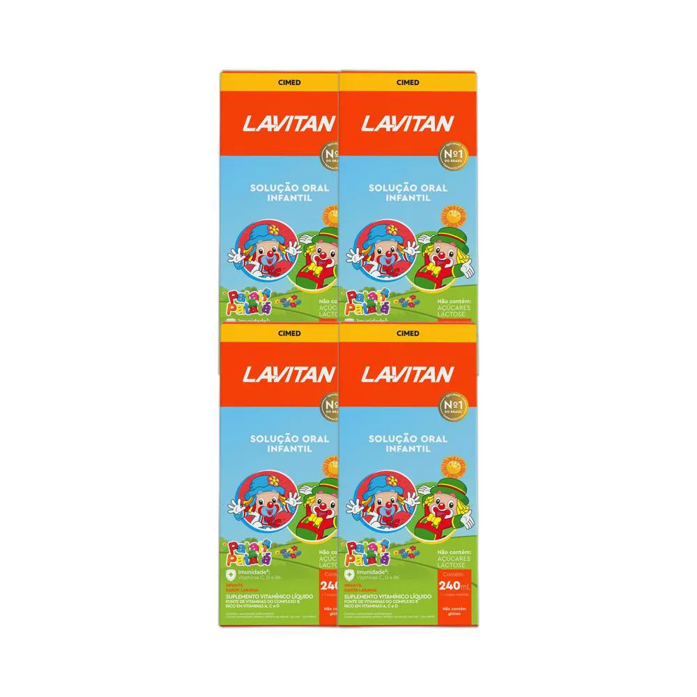 KIT C/4 LAVITAN INFANTIL SABOR LARANJA 240ML - CIMED