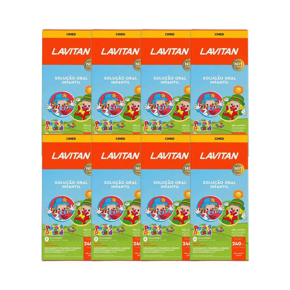 KIT C/8 LAVITAN INFANTIL SABOR LARANJA 240ML - CIMED