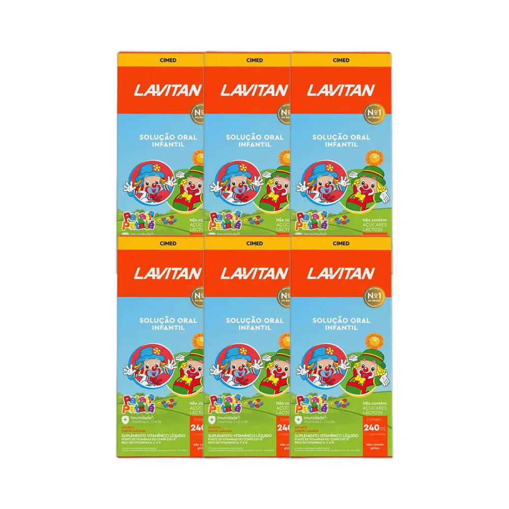 KIT C/6 LAVITAN INFANTIL SABOR LARANJA 240ML - CIMED